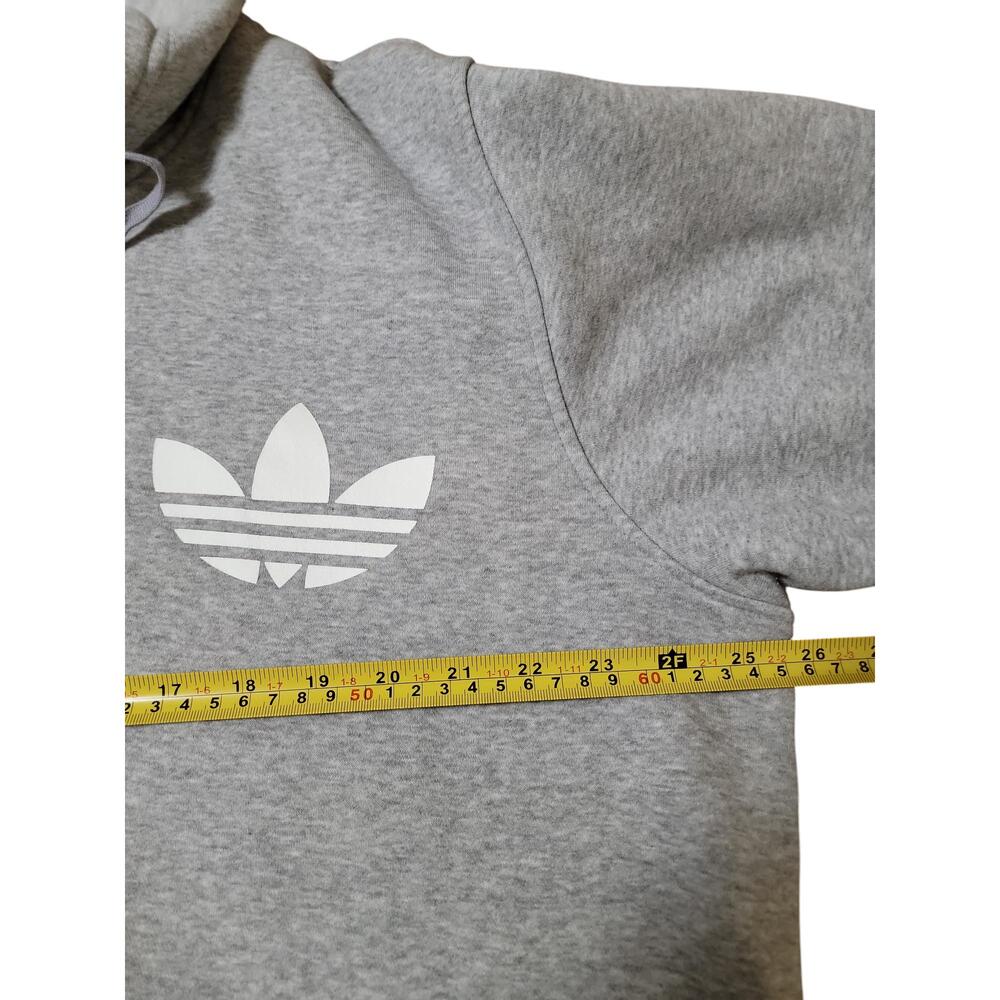 Adidas Grey Zip-Up Hoodie Brand Logo Drawstring Hood Unisex Type XL - Picture 4 of 6